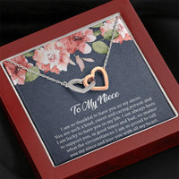 Load image into Gallery viewer, To My Niece  Gifts, I&#39;m So Thankful, Interlocking Heart Necklace For Women, Birthday Present Ideas From Aunt Uncle
