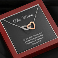 Load image into Gallery viewer, Necklace - For this child I have prayed - Interlocking Hearts | Perfect Mom to Be Gift
