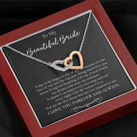 Load image into Gallery viewer, To My Bride Gifts, Happiest Day Of My Life, Interlocking Heart Necklace For Women, Wedding Day Thank You Ideas From Groom

