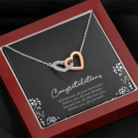 Load image into Gallery viewer, Retirement Gifts, Behind You, Happy Retirement Interlocking Heart Necklace For Women, Retirement Party Favor From Friends Coworkers
