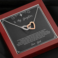 Load image into Gallery viewer, To My Daughter  Gifts, You Are Braver Than You Believe, Interlocking Heart Necklace For Women, Birthday Present Idea From Dad
