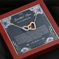 Load image into Gallery viewer, Mom of the Bride Gifts, You Thought Me Right From Wrong, Interlocking Heart Necklace For Women, Wedding Day Thank You Ideas From Bride

