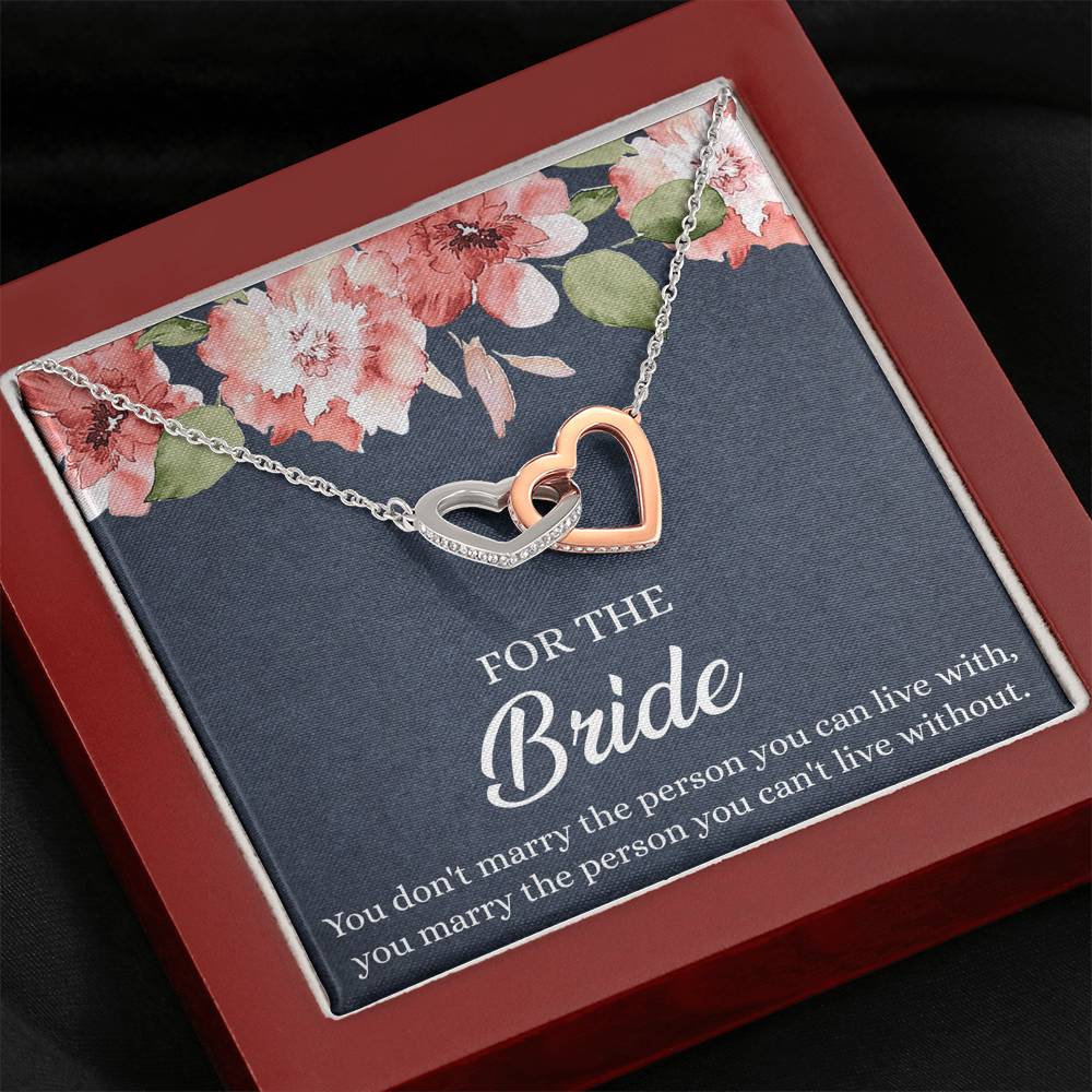 Bride Gifts, You Marry The Person You Can't Live Without, Interlocking Heart Necklace For Women, Wedding Day Thank You Ideas From Bridesmaid
