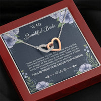 Load image into Gallery viewer, To My Bride Gifts, Today You Become My Wife, Interlocking Heart Necklace For Women, Wedding Day Thank You Ideas From Groom
