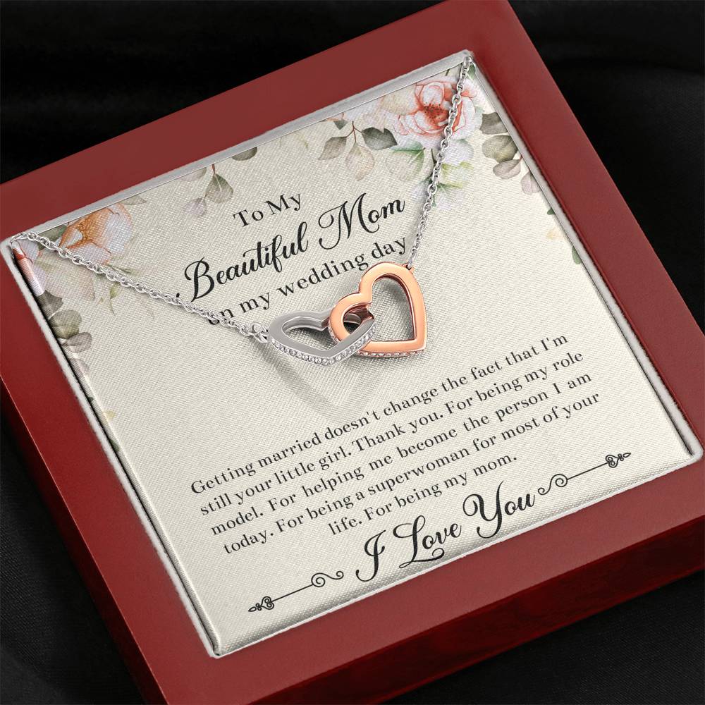 Mom of the Bride Gifts, I'm Still Your Little Girl, Interlocking Heart Necklace For Women, Wedding Day Thank You Ideas From Bride
