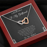 Load image into Gallery viewer, To My Girlfriend, You Are My Rock, Interlocking Heart Necklace For Women, Anniversary Birthday Valentines Day Gifts From Boyfriend
