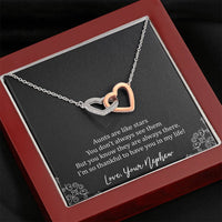 Load image into Gallery viewer, To My Aunt Gifts, Aunts Are Like Stars, Interlocking Heart Necklace For Women, Birthday Present Idea From Nephew
