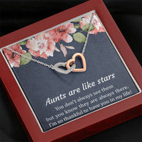 Load image into Gallery viewer, To My Aunt Gifts, Aunts Are Like Stars, Interlocking Heart Necklace For Women, Aunt Birthday Present From Niece Nephew
