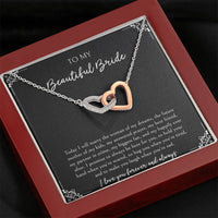 Load image into Gallery viewer, To My Bride Gifts, Today I Will Marry The Woman of My Dreams, Interlocking Heart Necklace For Women, Wedding Day Thank You Ideas From Groom
