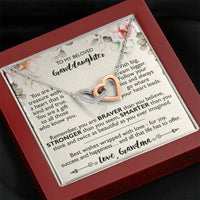 Load image into Gallery viewer, To My Granddaughter Gifts, You are a treasure with a heart, Interlocking Heart Necklace For Women, Present From Grandma
