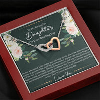 Load image into Gallery viewer, To My Bride Gifts, This Is Your Time, Interlocking Heart Necklace For Women, Wedding Day Thank You Ideas From Mom
