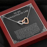 Load image into Gallery viewer, To My Daughter in Law Gifts, I Will Forever Love You, Interlocking Heart Necklace For Women, Birthday Present Idea From Mother-in-law
