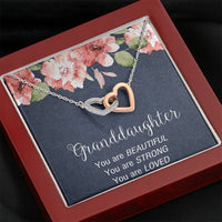 Load image into Gallery viewer, To My Granddaughter Gifts, You Are Loved, Interlocking Heart Necklace For Women, Present From Grandma
