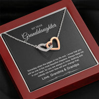 Load image into Gallery viewer, To My Granddaughter Gifts From Grandma Grandpa, Someday When The Pages Of My Life End, Interlocking Hearts Necklace For Women, Birthday Present Idea From Grandmother Grandfather
