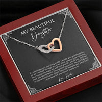 Load image into Gallery viewer, To My Daughter  Gifts, I Am Here For You, Interlocking Heart Necklace For Women, Birthday Present Idea From Dad
