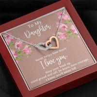 Load image into Gallery viewer, To My Daughter Gifts, Never Forget How Much I Love You, Interlocking Heart Necklace For Women, Birthday Present Ideas From Mom Dad
