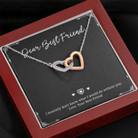Load image into Gallery viewer, To My Friend Gifts, I Don&#39;t Know What I Would Do Without You, Interlocking Heart Necklace For Women, Birthday Present Idea From Bestie
