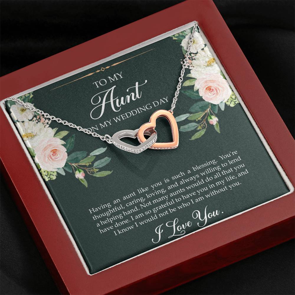 Aunt of the Bride Gifts, I Am So Grateful To Have You, Interlocking Heart Necklace For Women, Wedding Day Thank You Ideas From Bride