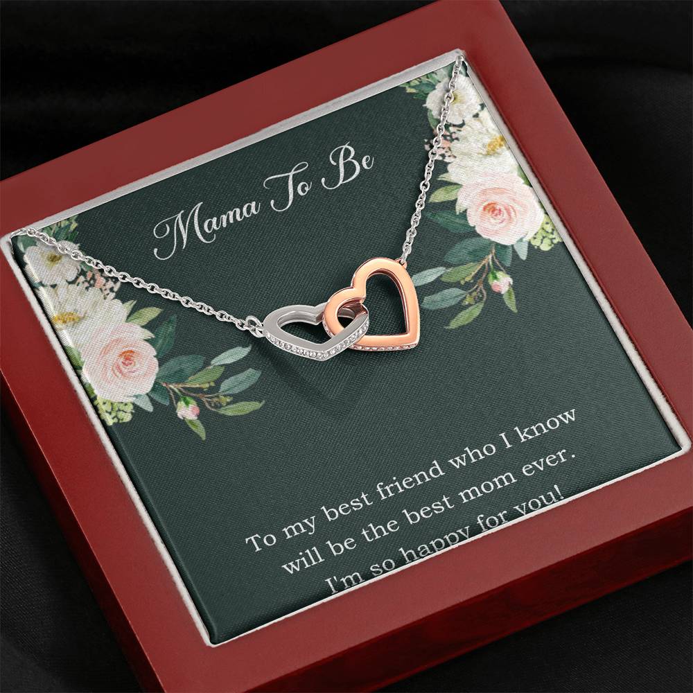Gift for Expecting Mom, To My Best Friend, Mom to Be Interlocking Heart Necklace For Women, Pregnancy Gift For New Mother