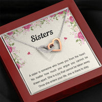 Load image into Gallery viewer, To My Sister Gifts, Someone Who Loves You From The Heart, Interlocking Heart Necklace For Women, Birthday Present Idea From Sister Brother
