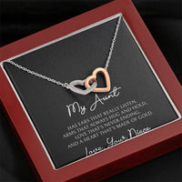 Load image into Gallery viewer, To My Aunt Gifts, Love That&#39;s Never Ending, Interlocking Heart Necklace For Women, Birthday Present Idea From Niece
