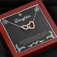 Load image into Gallery viewer, To My Daughter Gifts, One Of The Greatest Joys of a Parent, Interlocking Heart Necklace For Women, Birthday Present Ideas From Mom Dad
