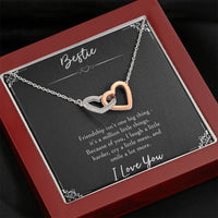 Load image into Gallery viewer, To My Friend Gifts, Because Of You, Interlocking Heart Necklace For Women, Birthday Present Idea From Bestie
