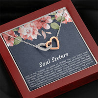 Load image into Gallery viewer, To My Best Friend Gifts, Soul Sisters, Interlocking Heart Necklace For Women, Birthday Present Idea From Bestie
