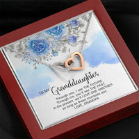 Load image into Gallery viewer, To My Granddaughter Gifts, We will love one another, Interlocking Heart Necklace For Women, Present From Grandfather
