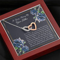 Load image into Gallery viewer, Loss of Father Gifts, In Loving Memory, Sympathy Interlocking Heart Necklace For Loss of Father, Memorial Sorry For Your Loss Present
