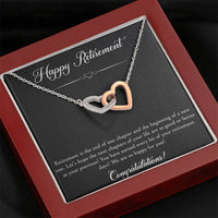 Load image into Gallery viewer, Retirement Gifts, Wishing You The Best, Happy Retirement Interlocking Heart Necklace For Women, Retirement Party Favor From Friends Coworkers
