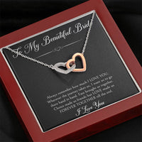 Load image into Gallery viewer, To My Bride Gifts, Forever Together Till The End, Interlocking Heart Necklace For Women, Wedding Day Thank You Ideas From Groom

