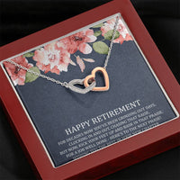 Load image into Gallery viewer, Retirement Gifts, Job Well Done, Happy Retirement Interlocking Heart Necklace For Women, Retirement Party Favor From Friends Coworkers
