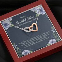 Load image into Gallery viewer, To My Mom of the Bride Gifts, You Mean The World To Me, Interlocking Heart Necklace For Women, Wedding Day Thank You Ideas From Bride
