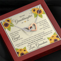 Load image into Gallery viewer, To My Granddaughter Gifts, You are my sunshine, Interlocking Heart Necklace For Women, Present From Grandma
