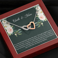 Load image into Gallery viewer, To My Niece Gifts, Special Bond, Interlocking Heart Necklace For Women, Niece Birthday Present From Uncle
