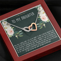 Load image into Gallery viewer, To My Daughter Gifts, How Can I Express What I Feel In My Heart, Interlocking Heart Necklace For Women, Birthday Present Ideas From Mom Dad
