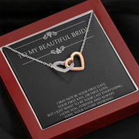 Load image into Gallery viewer, To My Bride Gifts, I Want To Be Your Last and Everything, Interlocking Heart Necklace For Women, Wedding Day Thank You Ideas From Groom
