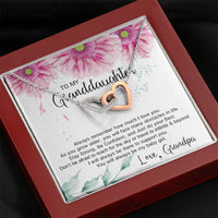 Load image into Gallery viewer, To My Granddaughter Gifts, Stay Strong Be Confident and just do Your Best, Interlocking Heart Necklace For Women, Present From Grandfather
