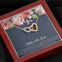 Load image into Gallery viewer, To My Mom of the Bride Gifts, You Have Blessed My Life, Interlocking Heart Necklace For Women, Wedding Day Thank You Ideas From Bride
