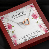Load image into Gallery viewer, Bride Gifts, You Are Beautiful, Interlocking Heart Necklace For Women, Wedding Day Thank You Ideas From Sister
