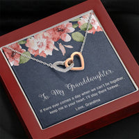 Load image into Gallery viewer, To My Granddaughter Gifts, Keep me in your heart I will stay there forever, Interlocking Heart Necklace For Women, Present From Grandma
