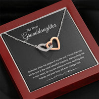 Load image into Gallery viewer, To My Granddaughter Gifts, Someday When The Pages Of My Life End, Interlocking Heart Necklace For Women, Birthday Present Idea From Grandma Grandpa
