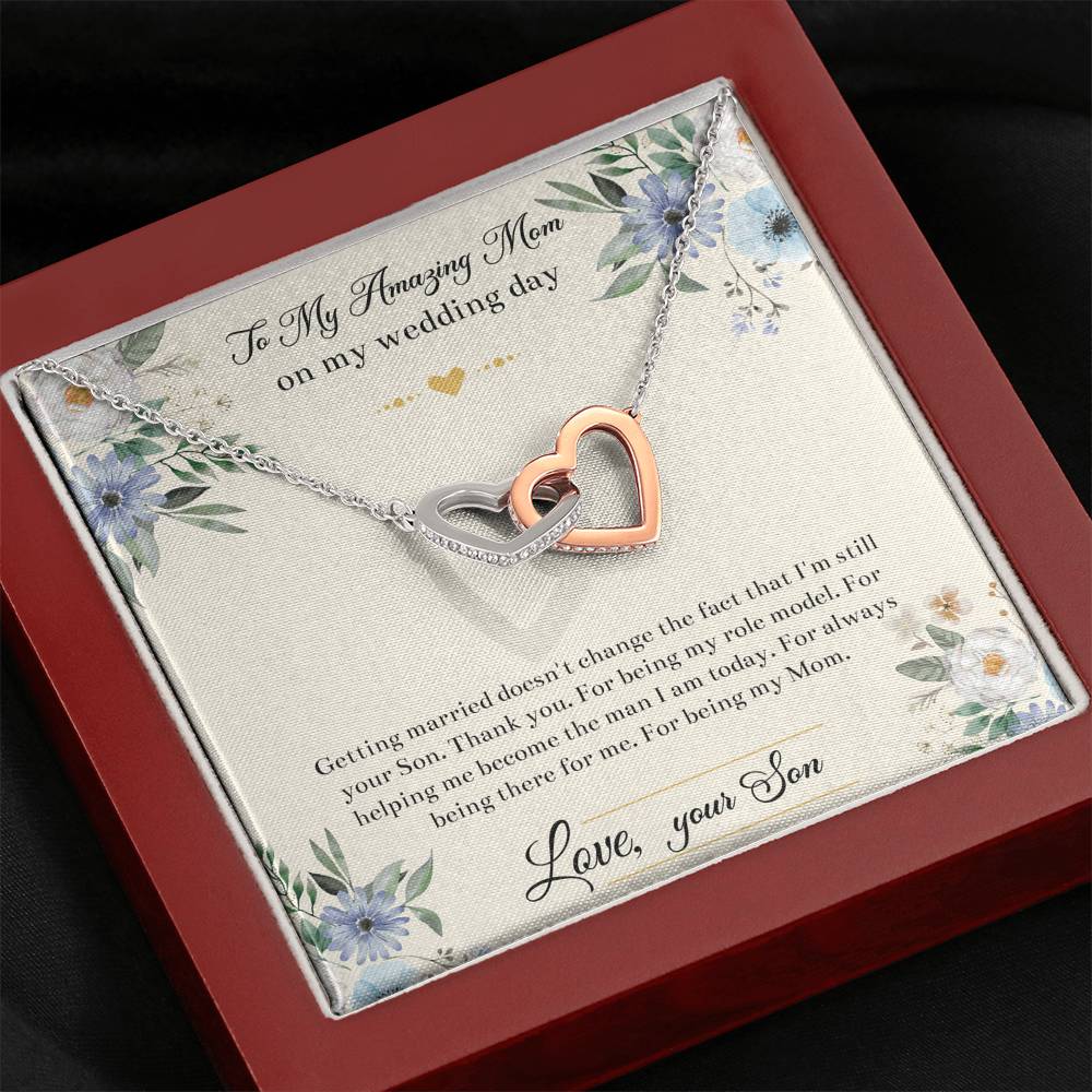 Mom Of The Groom Gifts, I'm Still Your Son, Interlocking Heart Necklace For Women, Wedding Day Thank You Ideas From Groom