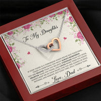 Load image into Gallery viewer, To My Daughter Gifts, You Are Braver Than You Believe, Interlocking Heart Necklace For Women, Birthday Present Idea From Dad
