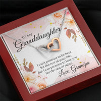 Load image into Gallery viewer, To My Granddaughter Gifts, I can promise to love you for the rest of mine, Interlocking Heart Necklace For Women, Present From Grandpa
