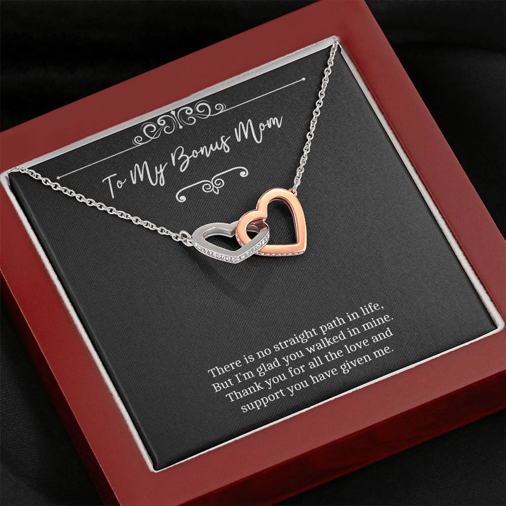 To My Bonus Mom Gifts, There Is No Straight Path In Life, Interlocking Heart Necklace For Women, Wedding Day Thank You Ideas From Bride