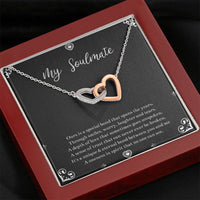 Load image into Gallery viewer, To My Soulmate, Our Special Bond Spans The Years, Interlocking Heart Necklace For Girlfriend, Anniversary Birthday Valentines Day Gifts From Boyfriend
