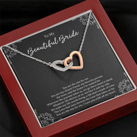 Load image into Gallery viewer, To My Bride Gifts, You Are The One For  Me, Interlocking Heart Necklace For Women, Wedding Day Thank You Ideas From Groom
