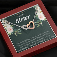 Load image into Gallery viewer, To My Sister Gifts, Friends Are Forever Sisters Are For Life, Interlocking Heart Necklace For Women, Birthday Present Idea From Sister
